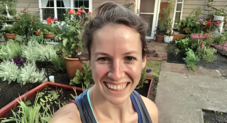 A smiling woman with her garden in her background | Source: AmoMama