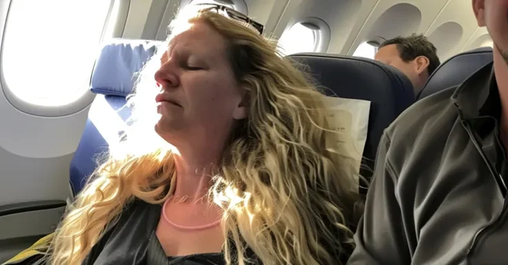 A woman sleeping on a plane | Source: Amomama