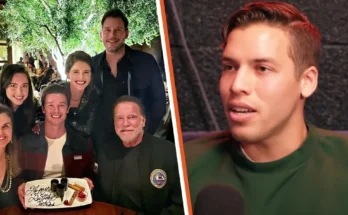 Maria Shriver, Christina Schwarzenegger, Patrick Schwarzenegger, Katherine Schwarzenegger, Chris Pratt, and Arnold Schwarzenegger, 2023 | Joseph Baena, 2022 | | Source: Instagram.com/patrickschwarzenegger | YouTube.com/UNWAXED Podcast