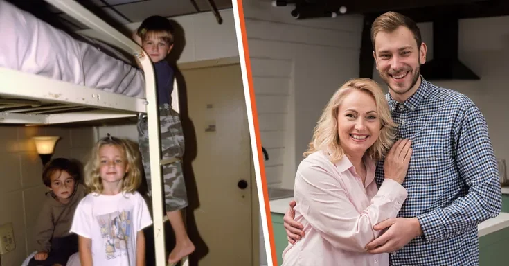 Kids in the hostel on the left with happy man and his mother on the right | Source: Amomama