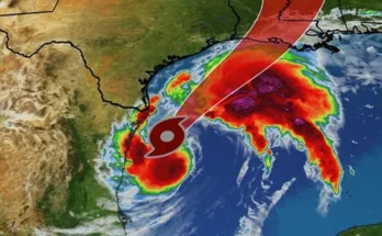 An illustration of Tropical storm Francine | Source: YouTube/@NBCNews