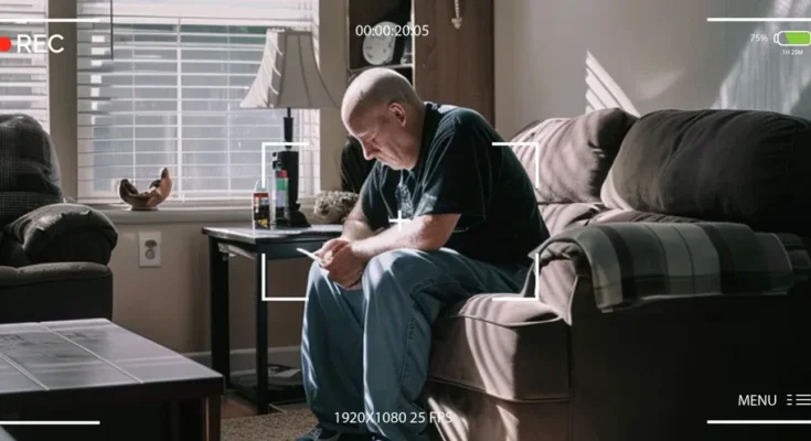 A man recorded by his home camera | Source: Freepik.com | Amomama