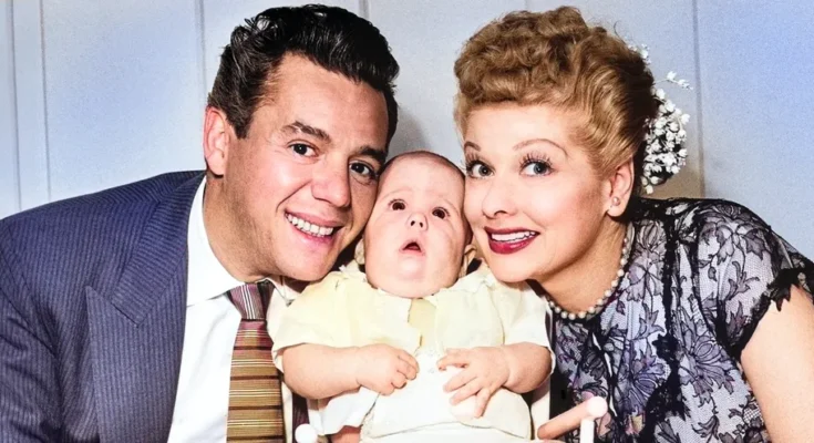 Desi Arnaz, Desi Arnaz Jr., and Lucille Ball, 1953 | Source: Getty Images