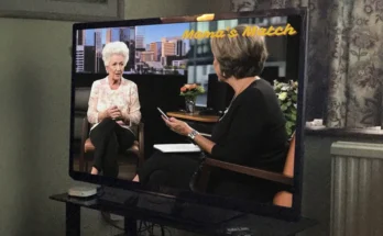 Senior woman being interviewed on a talk show | Source: Amomama