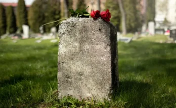 A gravestone with a flower | Source: Freepik