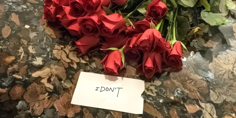 Bouquet of flowers with a note written, "I Don't" | Source: Amomama