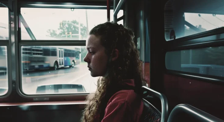 Girl in a bus | Source: Midjourney