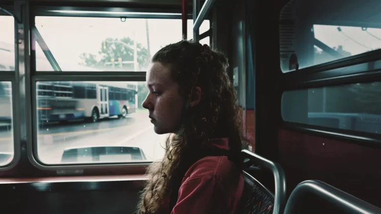 Girl in a bus | Source: Midjourney