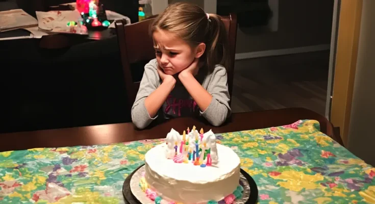 An upset girl in front of her cake | Source: Amomama