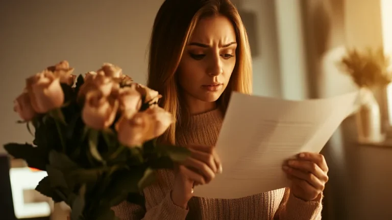 Woman reading a note | Source: Midjourney