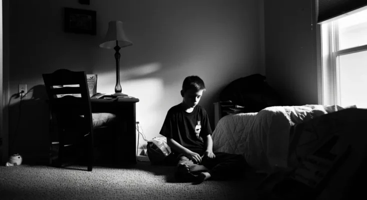 Lonely boy in the room | Source: Midjourney