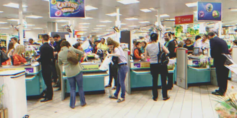 A crowded supermarket. | Source: Shutterstock