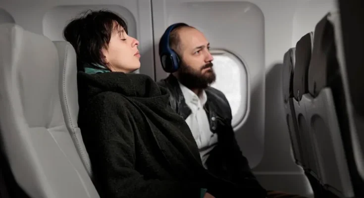 A man and a woman laying on a flight | Source: Freepik.com/dcstudio