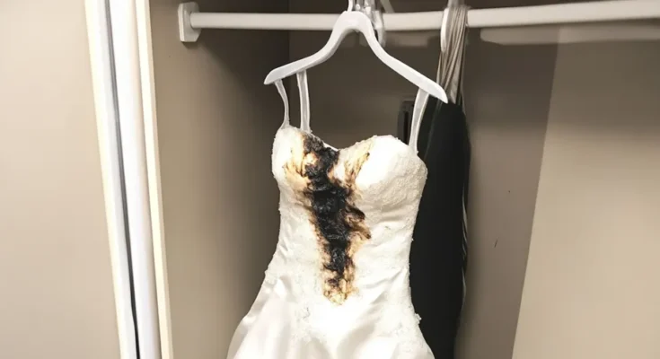 A scorch mark on a wedding dress | Source: Amomama