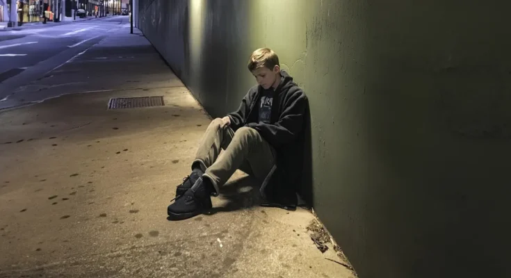 A teenage boy sitting on the street | Source: AmoMama