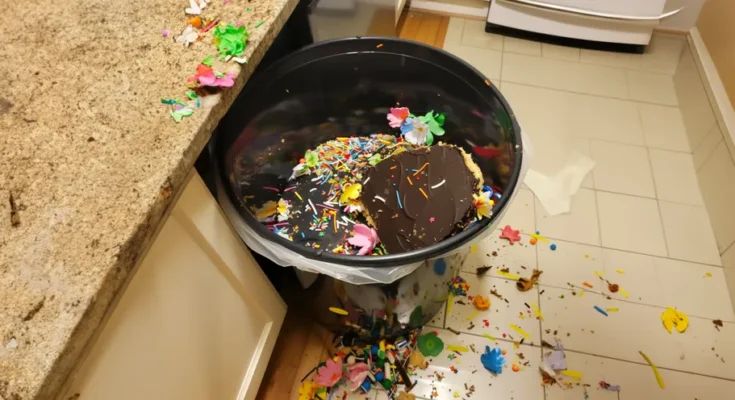 A birthday cake in a trash can | Source: AmoMama