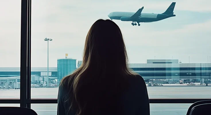 A woman at the airport | Source: Midjourney