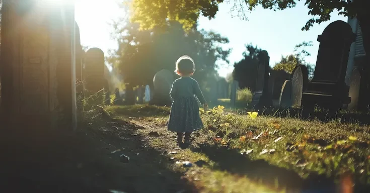 A baby at the cemetery | Source: Midjourney