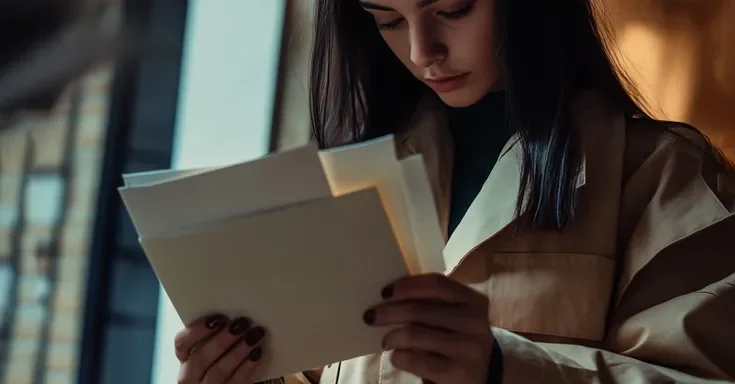 Woman reading letters | Source: Midjourney