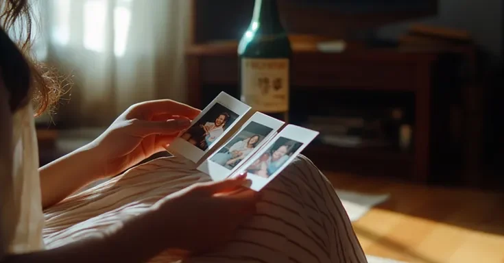 A woman holding some photos | Source: Midjourney