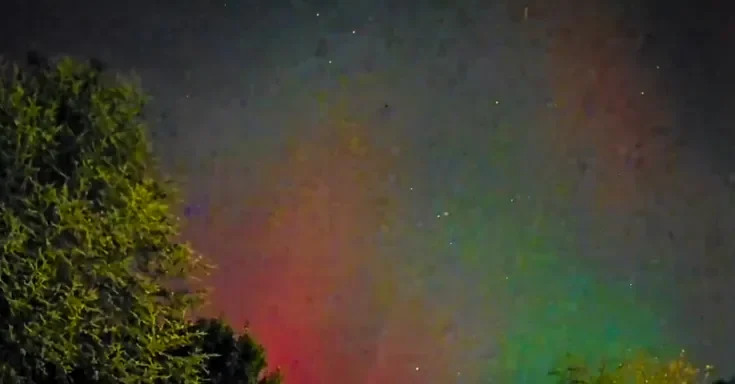 The northern lights in Doyslestown, Pennsylvania, dated October 10, 2024 | Source: X/BucksDrones