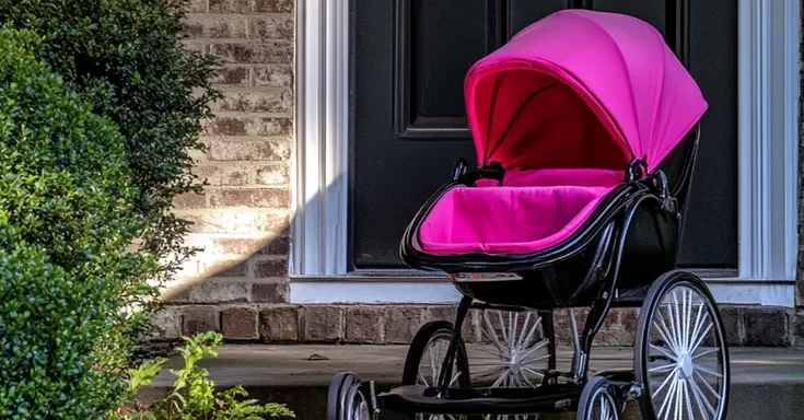 A baby carriage on a front porch | Source: Amomama