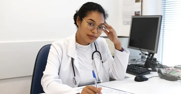 A doctor sitting at her desk | Source: Freepik