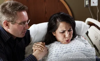 Man supporting woman in labour | Source: Getty Images