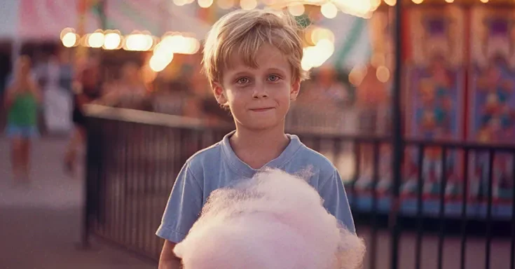 Boy with cotton candy | Source: Amomama