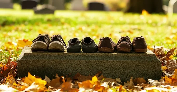 Children's shoes on a grave | Source: AmoMama