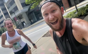 A woman and a man on a jog | Source: Midjourney