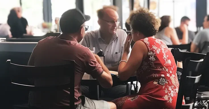 A man with his parents at a restaurant | Source: AmoMama