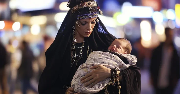 A fortune teller with her newborn baby | Source: Amomama