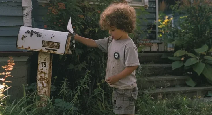 Boy dropping a letter in the mailbox | Source: Midjourney