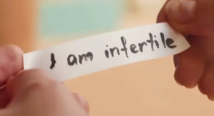 Woman holds a note 'I am infertile' | Source: AmoMama