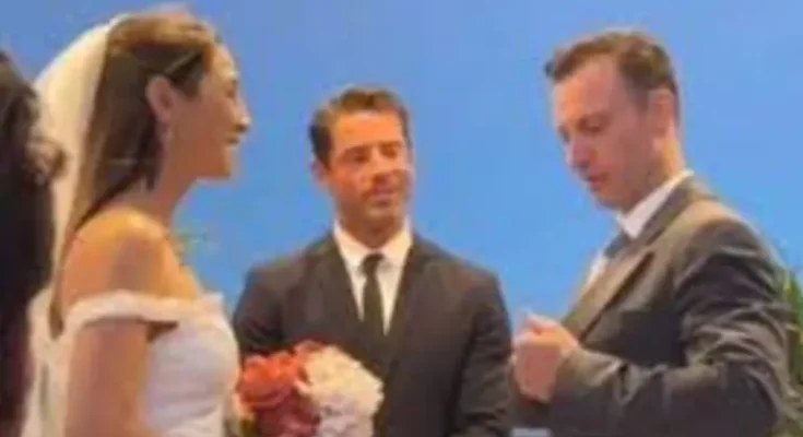 Man and Woman Getting Married at Altar | Source: Shutterstock