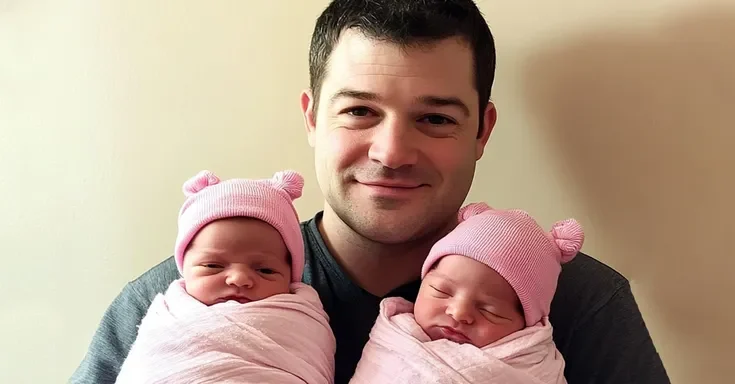 A man holding his twin daughters | Source: Amomama