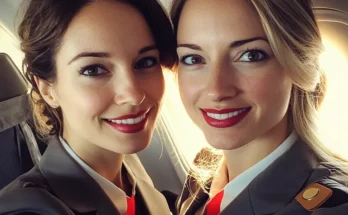 Stewardesses on an airplane | Source: Midjourney