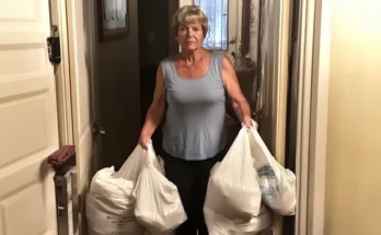 An older woman holding laundry bags | Source: AmoMama