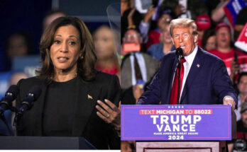 Vice President Kamala Harris, left, and former President Donald Trump, right. © Audrey Richardson and Ryan Garza/USA TODAY NETWORK