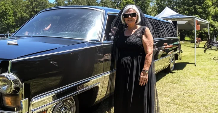 A woman standing near a hearse | Source: AmoMama