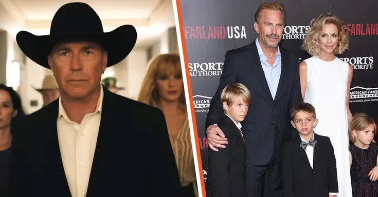 Kevin Costner, 2022 | Kevin Costner, Christine Baumgartner, Grace Avery Costner, Hayes Logan Costner, and Cayden Wyatt Costner, 2015 | Source: Getty Images | YouTube.com/Yellowstone