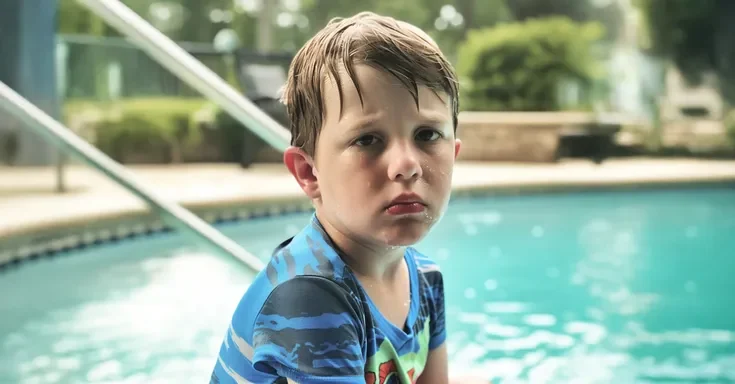 A sad boy by the pool | Source: Amomama