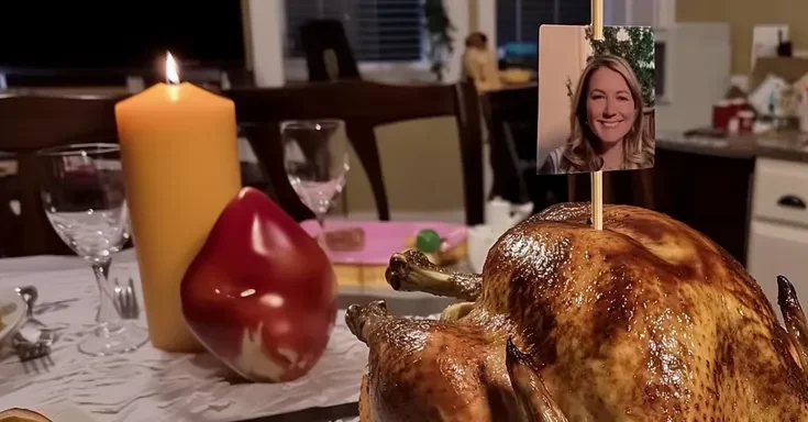 A turkey decorated with a photo on a skewer | Source: Amomama