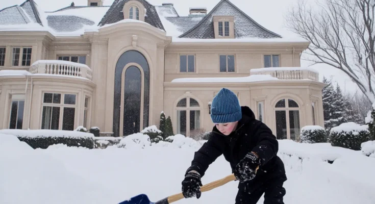 A boy shoveling snow | Source: Amomama