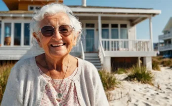 A smiling older woman standing outside a house | Source: AmoMama