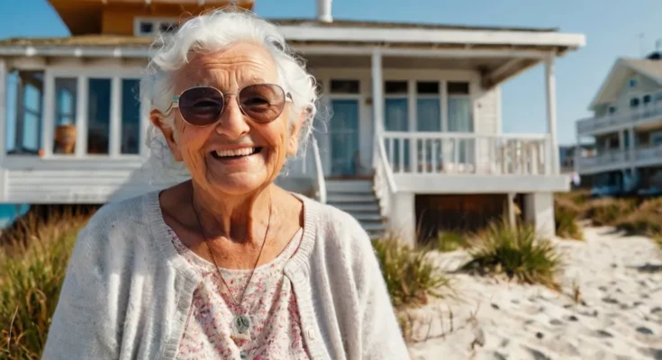 A smiling older woman standing outside a house | Source: AmoMama