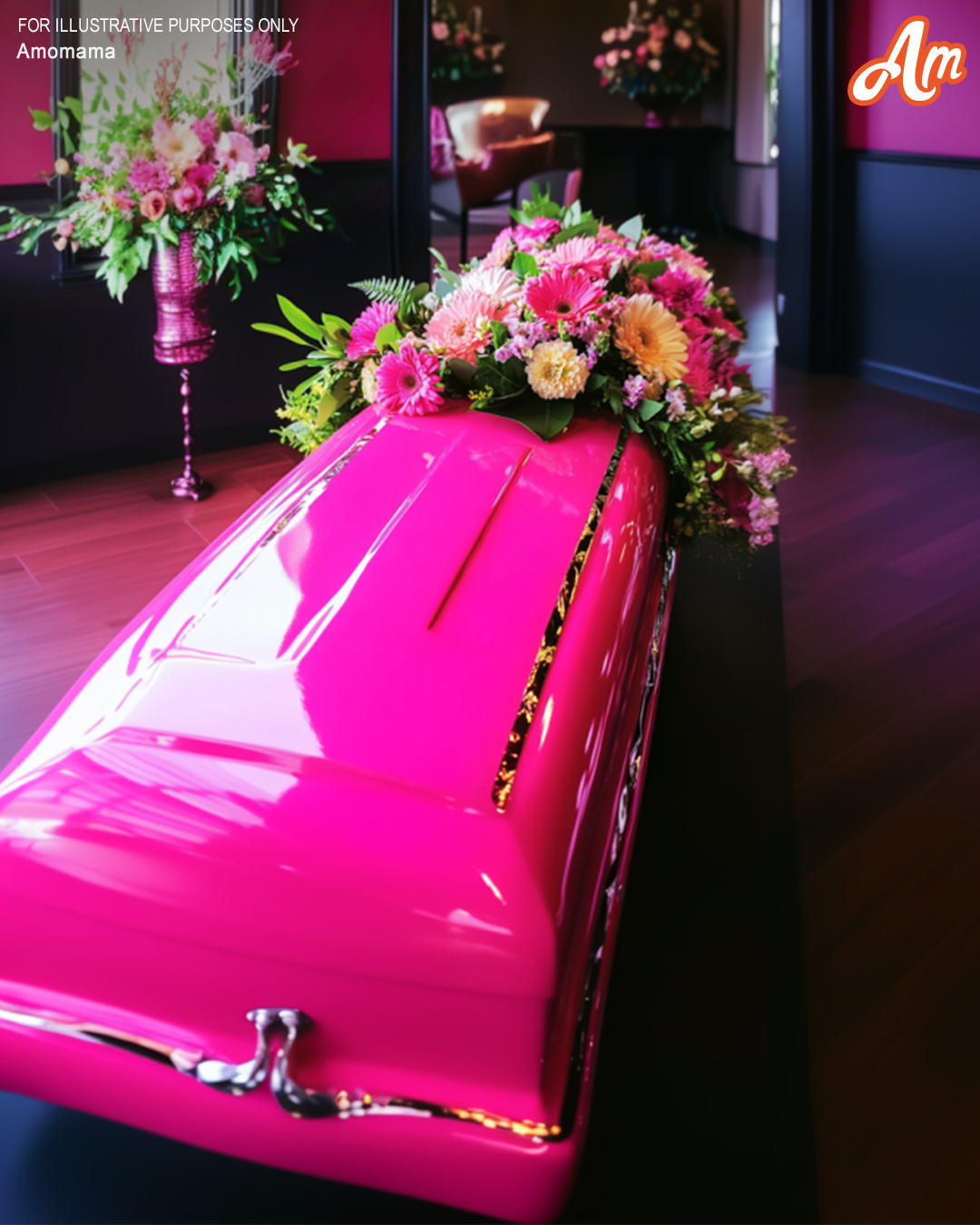 A pink coffin.