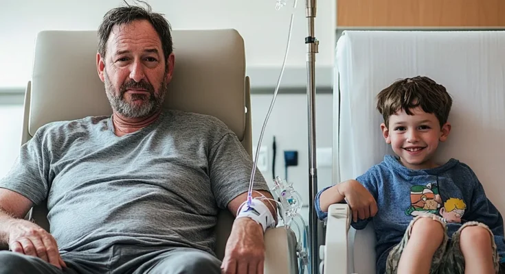 A man and a boy in the hospital | Source: Midjourney