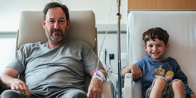 A man and a boy in the hospital | Source: Midjourney